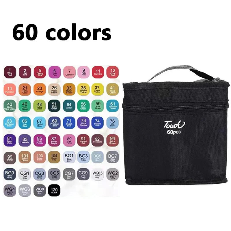 24-80 Colors Double Headed Marker Pen Set