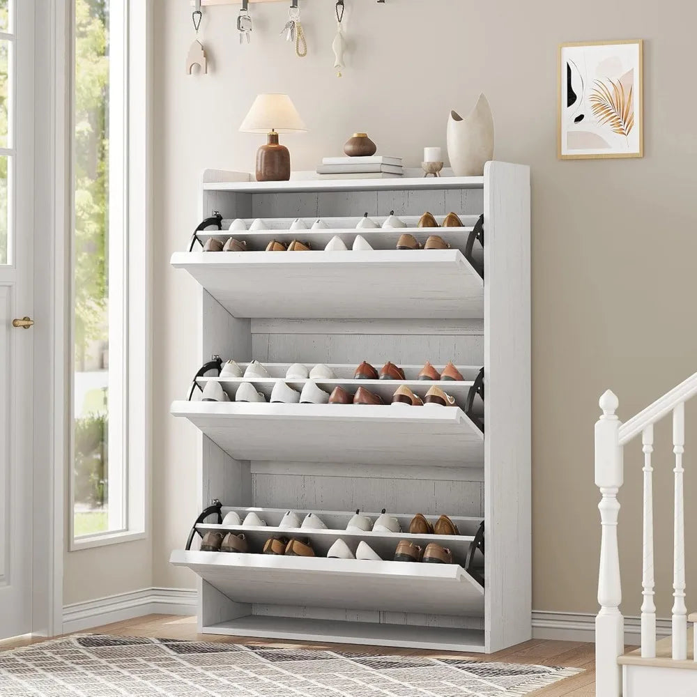Shoe Cabinet with Flip Drawers