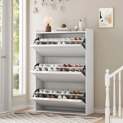 Shoe Cabinet with Flip Drawers