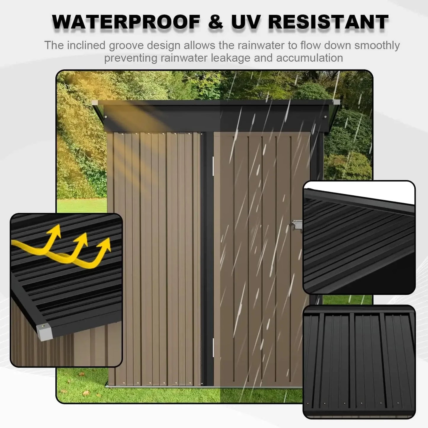 Metal Outdoor Storage Shed 5 x 3 FT