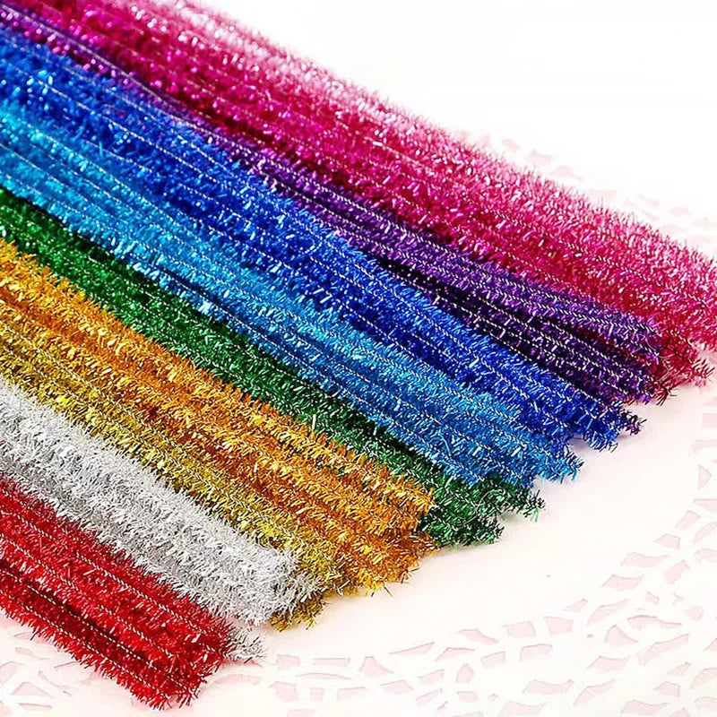 10/50/100 Glitter Chenille Stem Pipe Cleaner