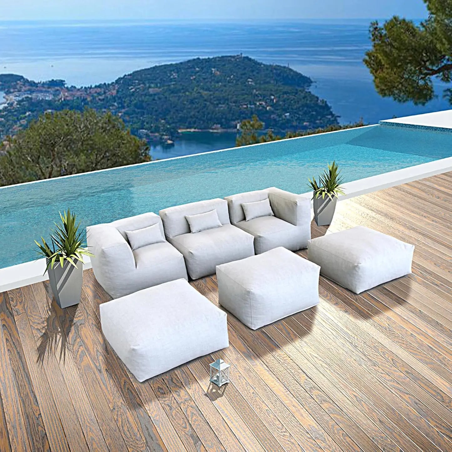 Patio Furniture Set Bean Bag 9 Pieces