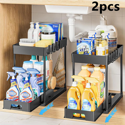 Pull-Out Under-Sink Storage Rack Set