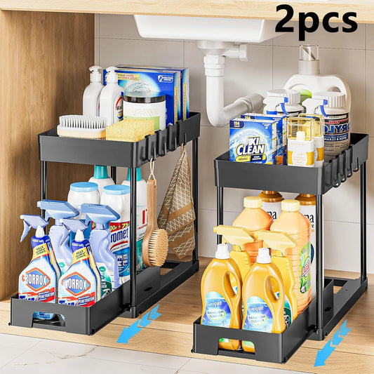Pull-Out Under-Sink Storage Rack Set