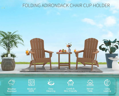 3-Piece Folding Adirondack Chair Set