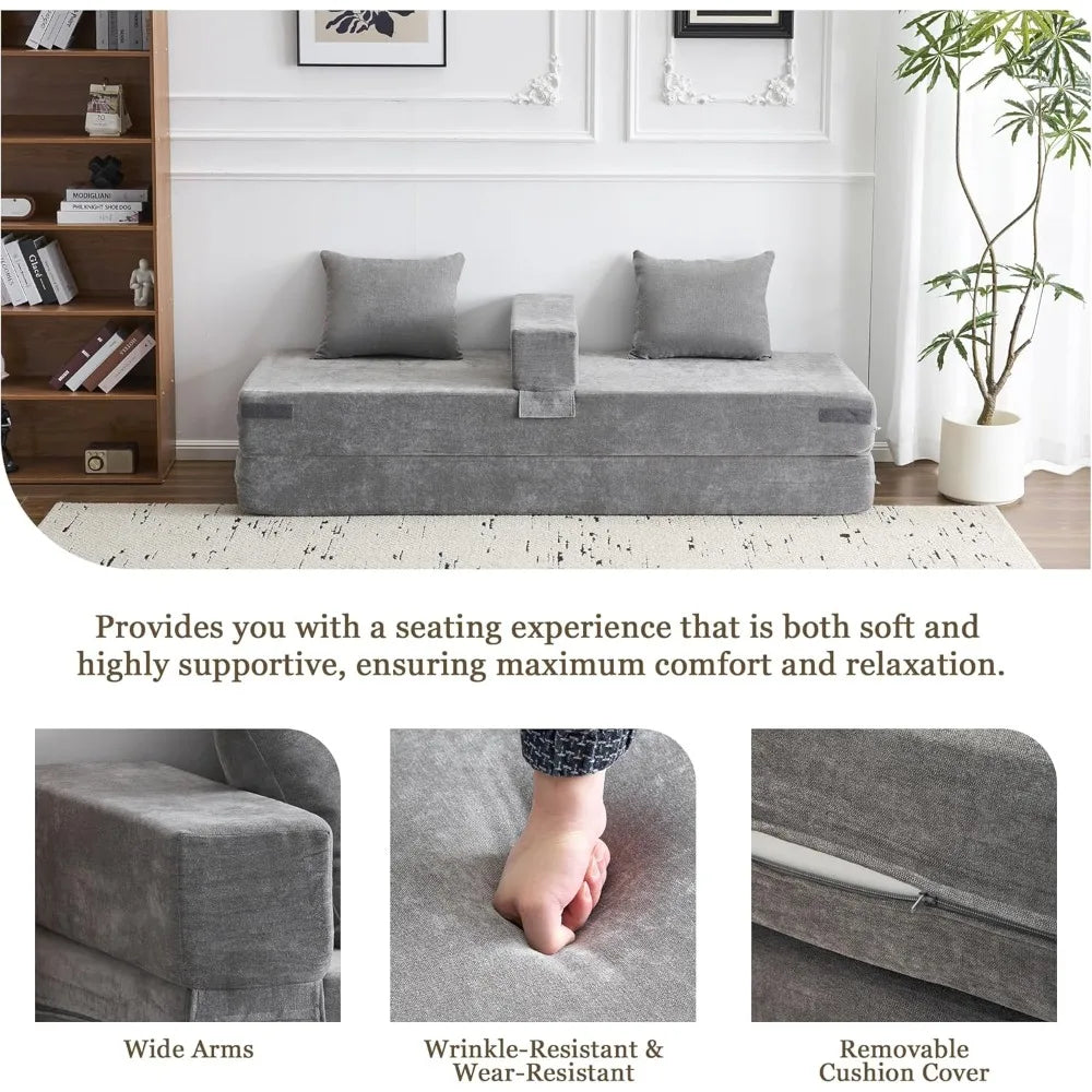 Queen Size 4-in-1 Convertible Sofa Bed