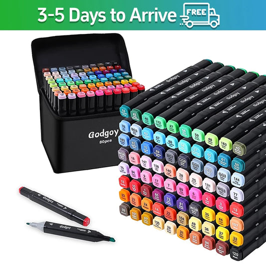 Alcohol Markers, 80 Dual Brush Tip