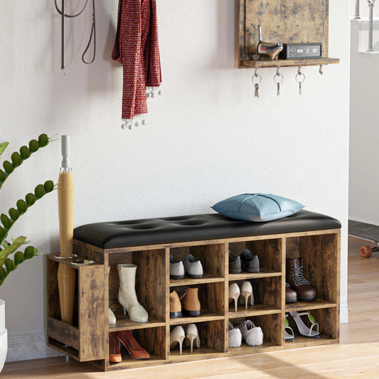 Shoe Entryway Bench with PU Leather
