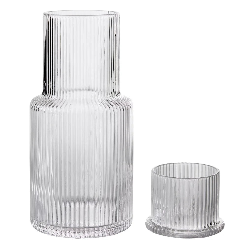 30 Ounce Clear Ribbed Glass Pitcher