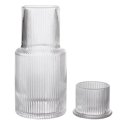 30 Ounce Clear Ribbed Glass Pitcher