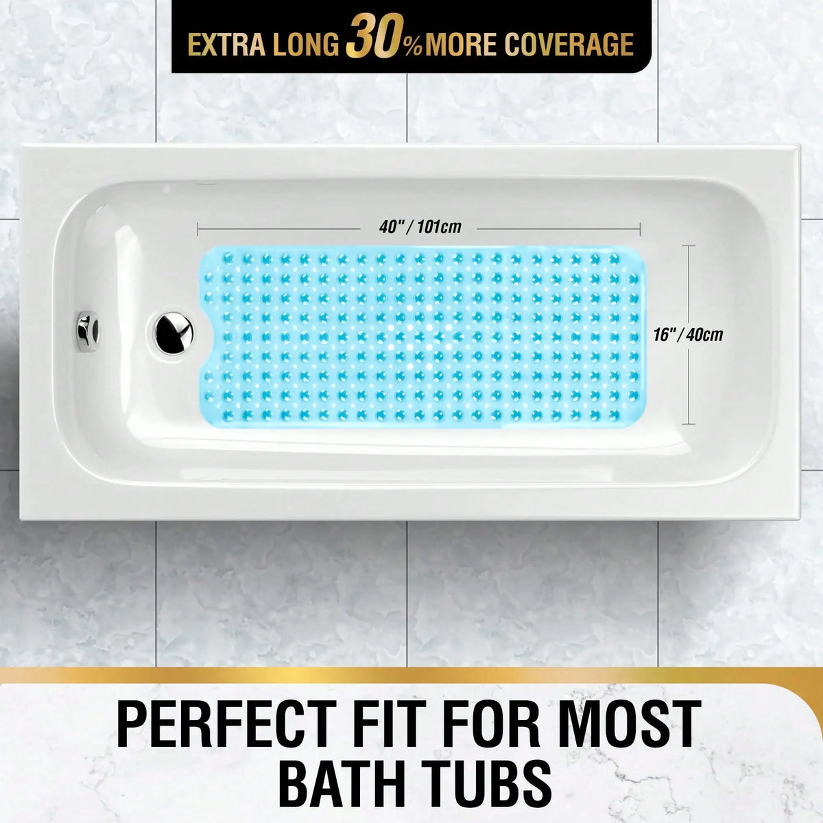 Non Slip Bath Mat For Tub 40x16 Inch Extra Long