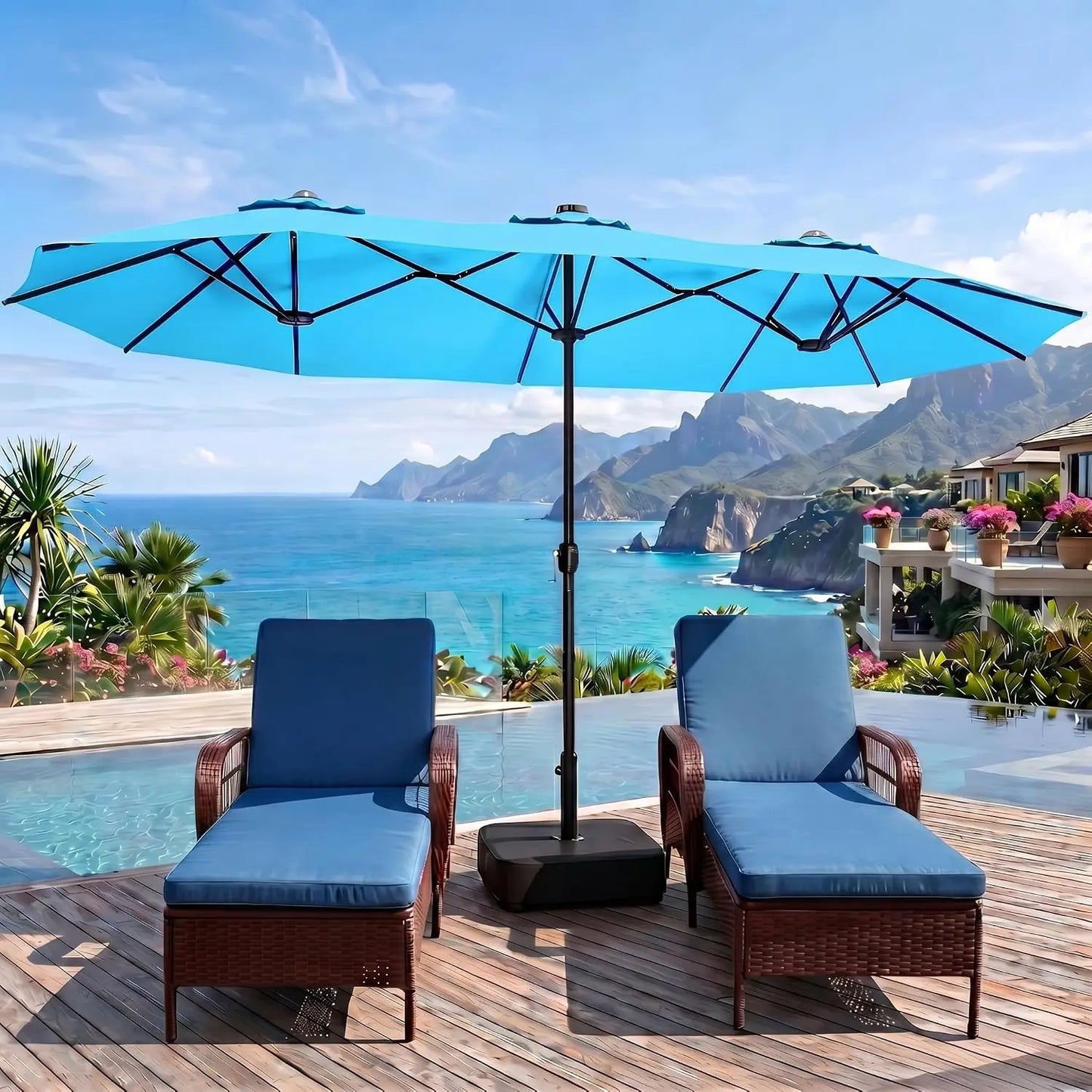 15 FT Large Rectangular Umbrella