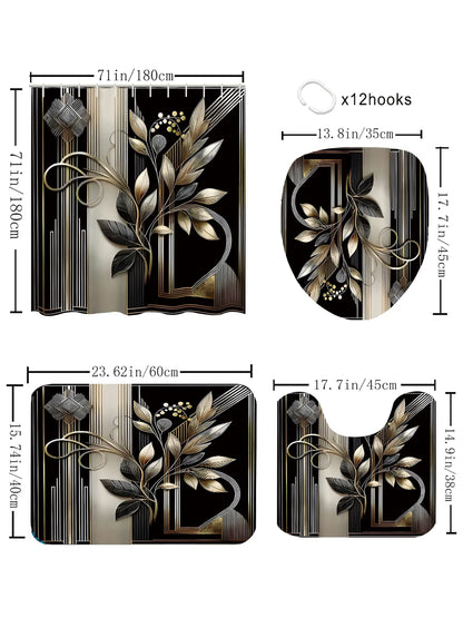 Elegant black and gold bathroom set