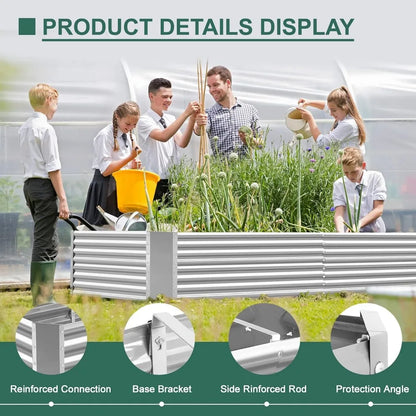 8×4×2 ft Galvanized Garden Bed Kit