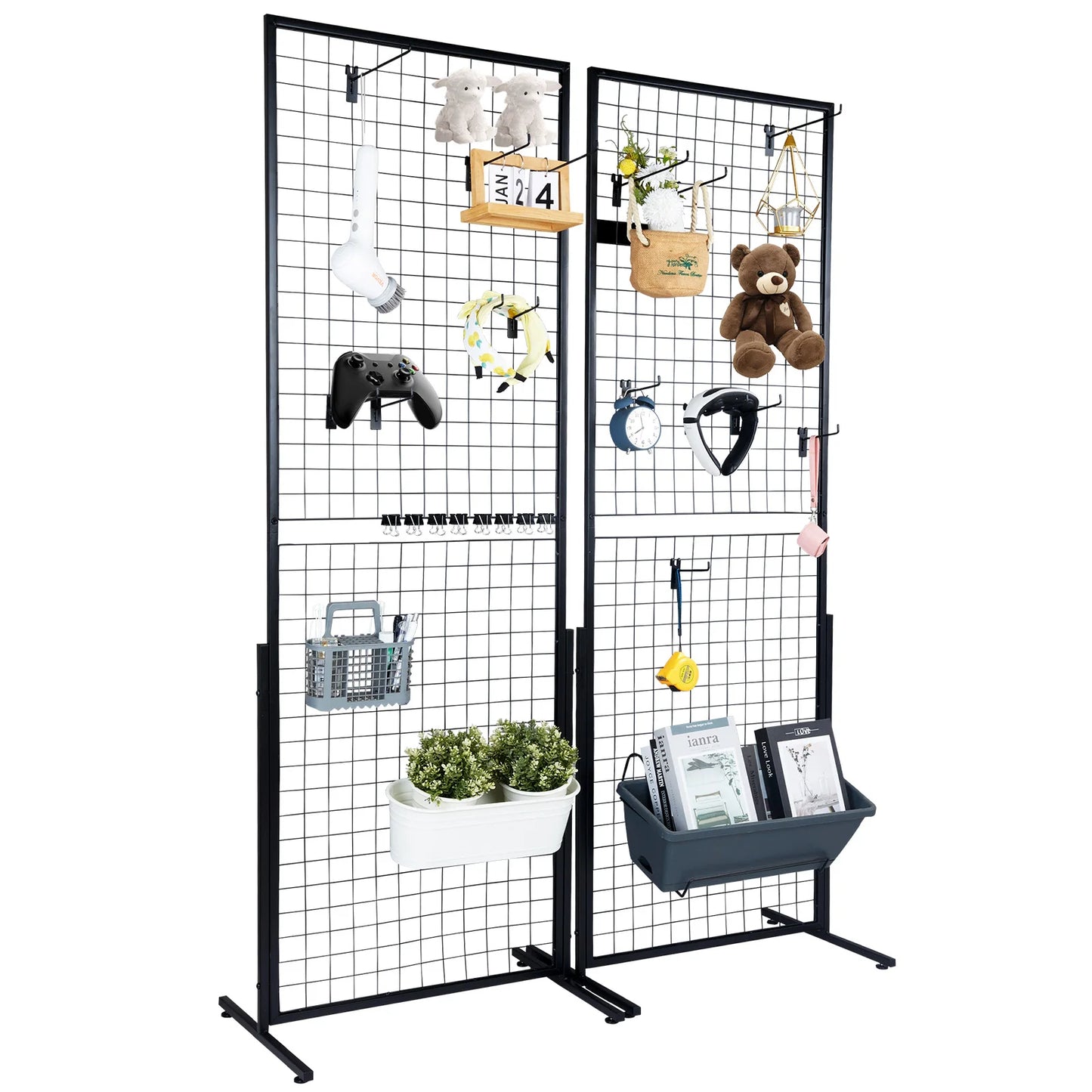 SucceBuy Grid Wall Double Side Panels w/ Hooks