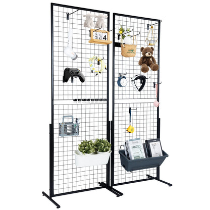 SucceBuy Grid Wall Double Side Panels w/ Hooks