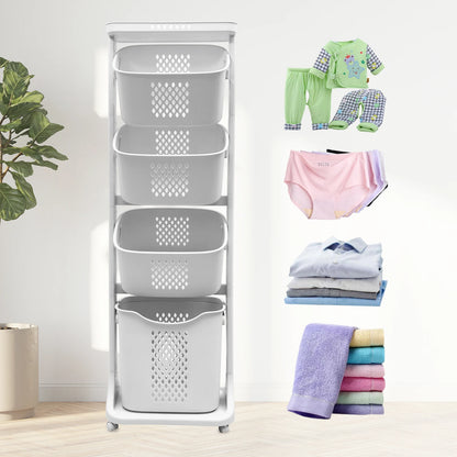 2/4 Tier Laundry Basket Cart
