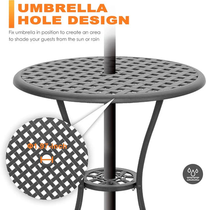 3-Piece Outdoor Cast Aluminum set
