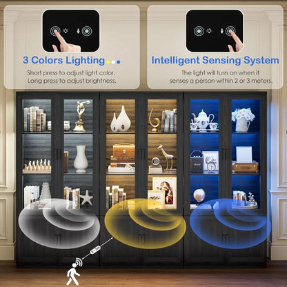 67-Inch Tall Acrylic Door Display Cabinet with Storage