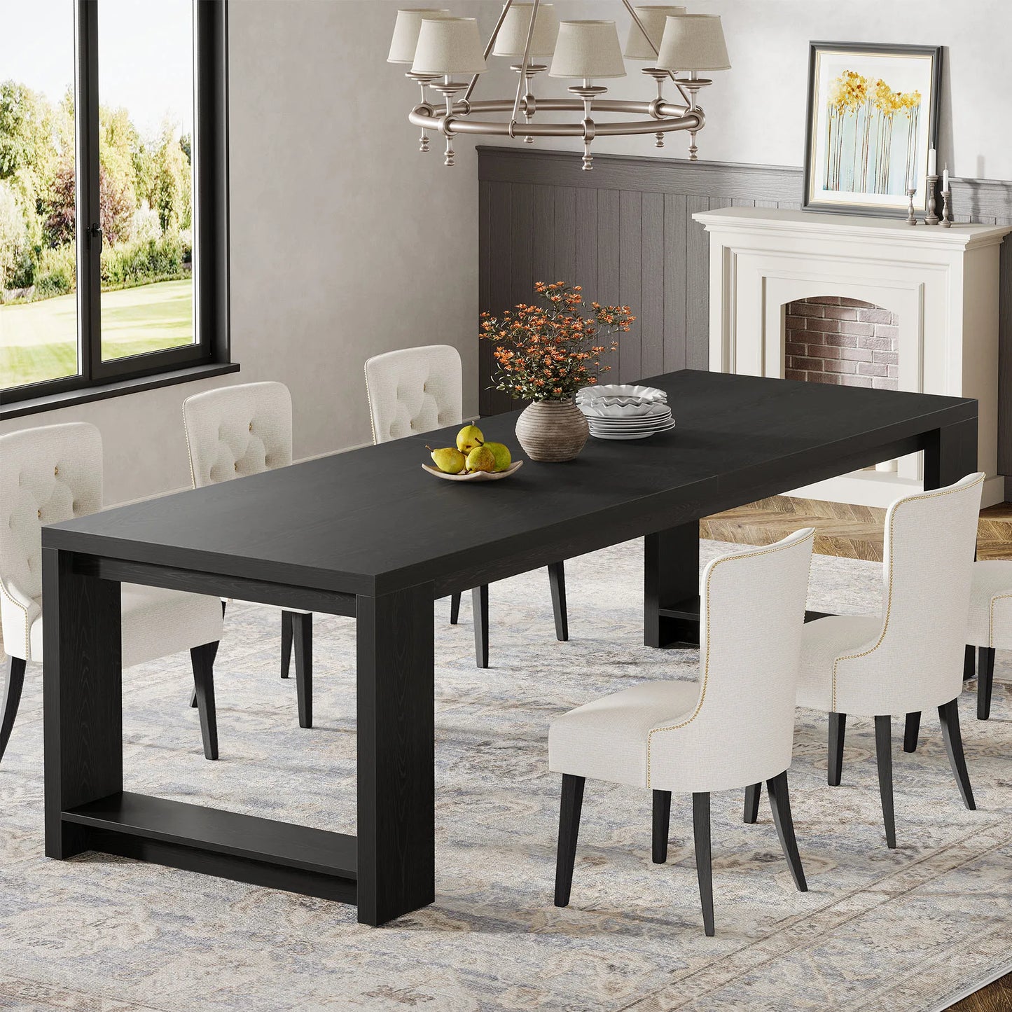 86.61-Inch Dining Table for 6-8 People