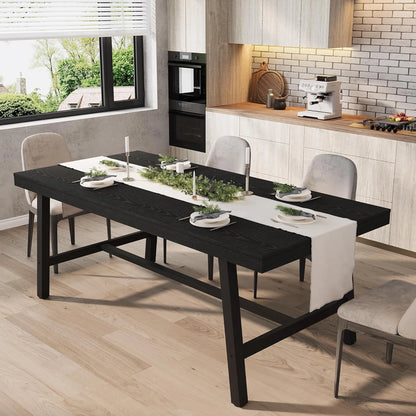 70.87" Industrial Dining Table For 6-8