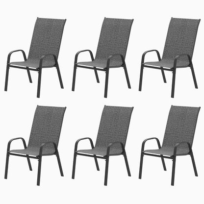 Stackable All-Weather Patio Chairs Set of 6