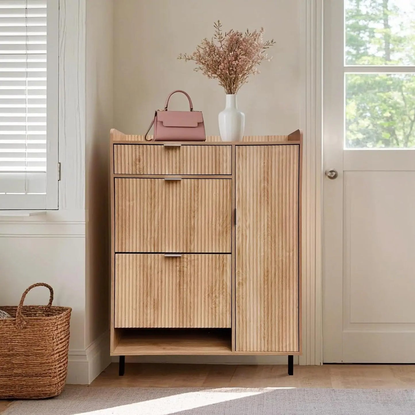 Storage Cabinet With Flip Drawers