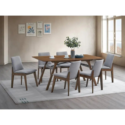 7-Piece Walnut Finish Dining Set