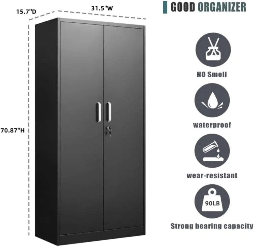 71" Black Metal  Cabinet