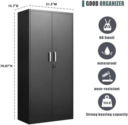 71" Black Metal  Cabinet