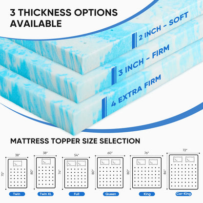 2-4 Inch Gel Memory Foam