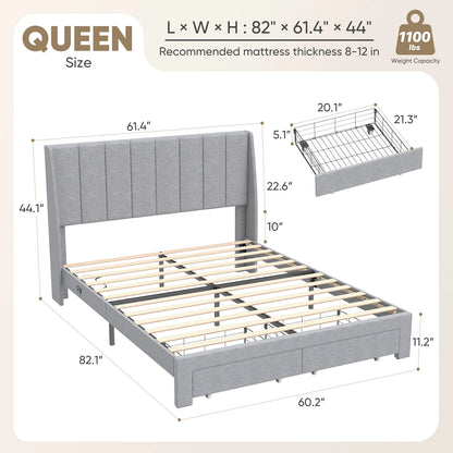 Bed Frame with 2 Drawers