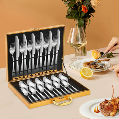 24Pcs/90Pcs Flatware Set Stainless Steel Silverware