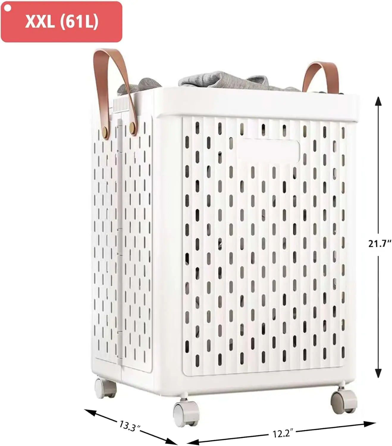 Laundry Basket with Wheels and Handle