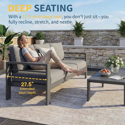Gray Oversized Metal Patio Furniture