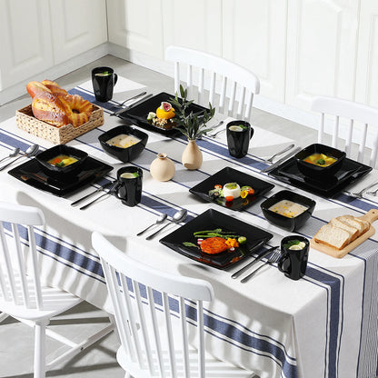 16/32/48-Piece Black Ceramic Set