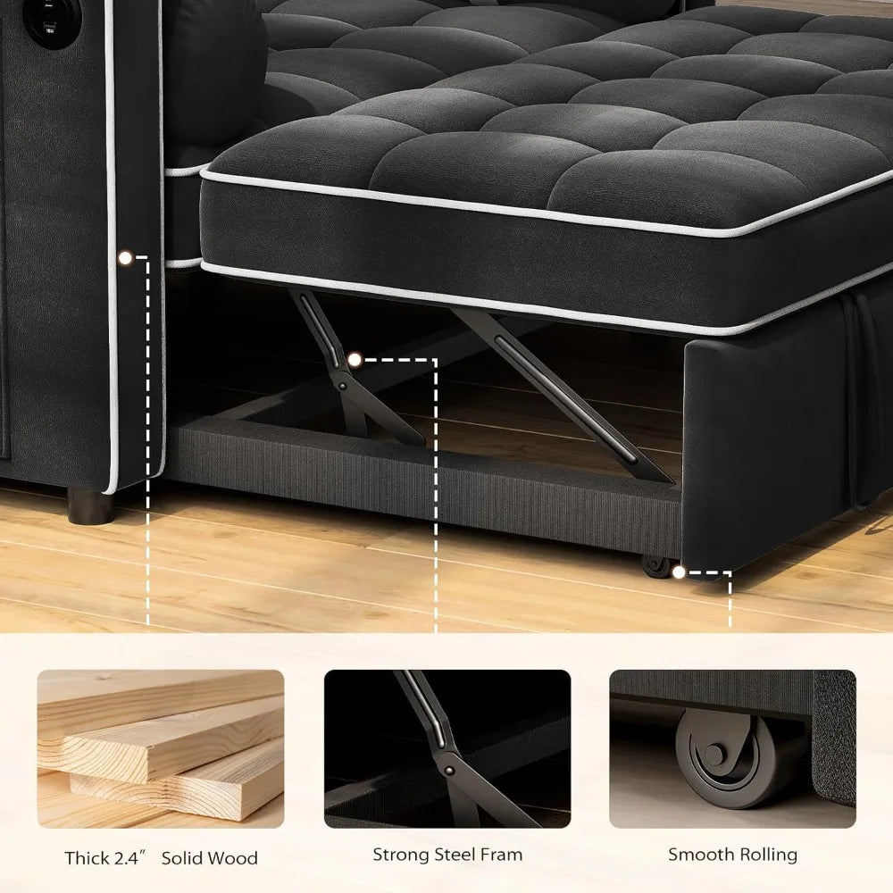 3 in 1 Sleeper Sofa Bed, Convertible