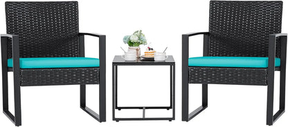 3 Pieces Outdoor Patio Wicker Furniture Set
