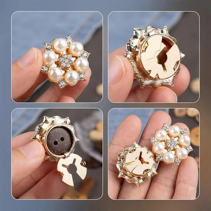 Crystal Pearl Button Covers