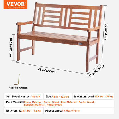Outdoor Bench Wooden or Metal