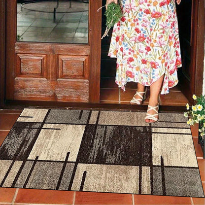 Brown Color Block Patchwork