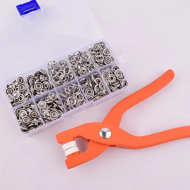 Plier Tool+50/100 Set Metal Sewing Buttons