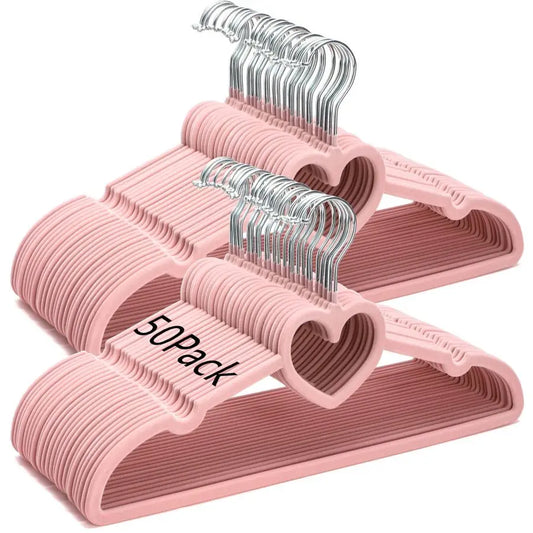 50 Pack Pink Velvet Hangers