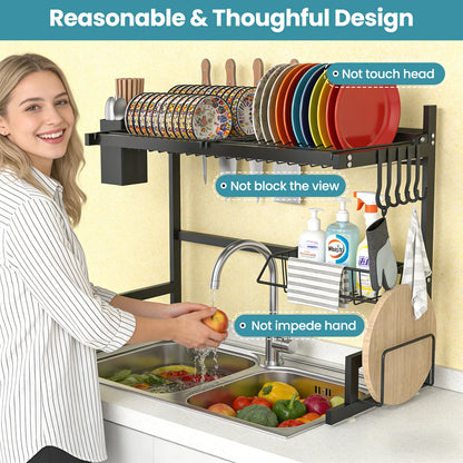 Built-in sink dish drainer