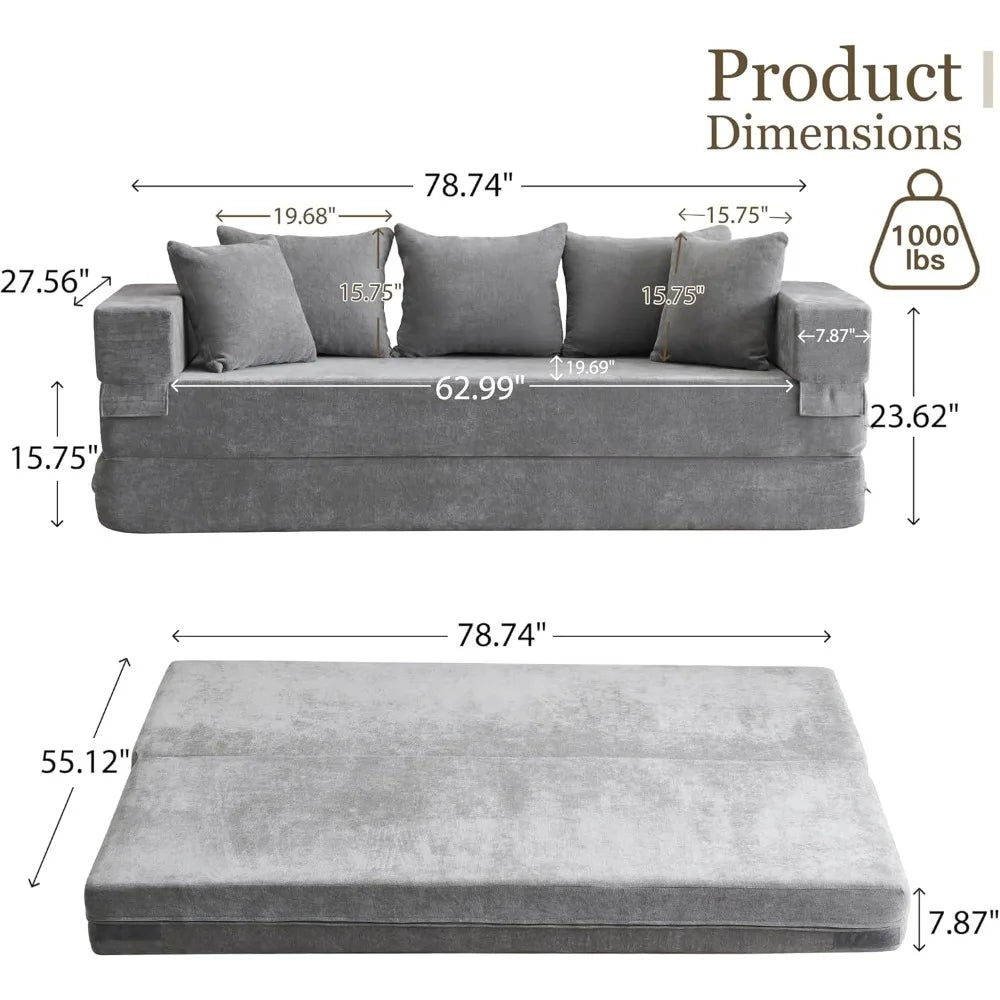 Queen Size 4-in-1 Convertible Sofa Bed