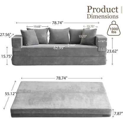 Queen Size 4-in-1 Convertible Sofa Bed