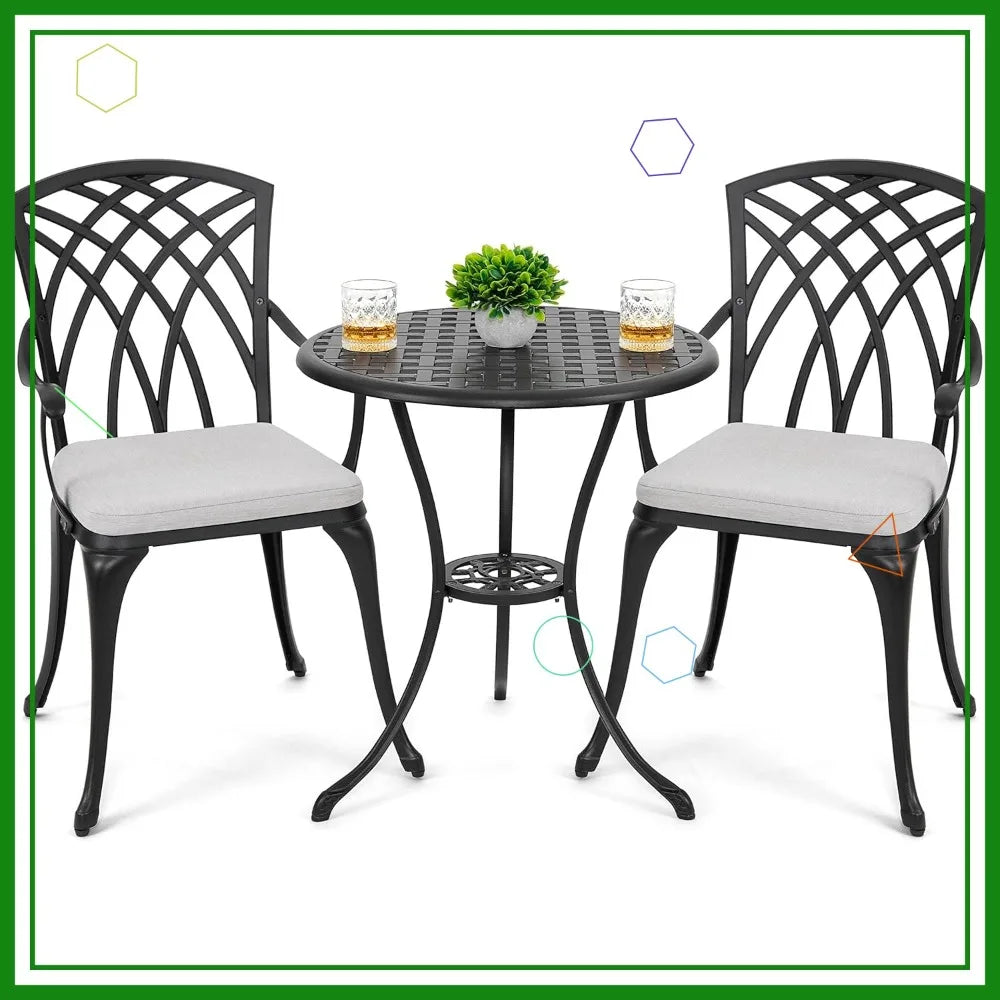 3-Piece Outdoor Cast Aluminum set