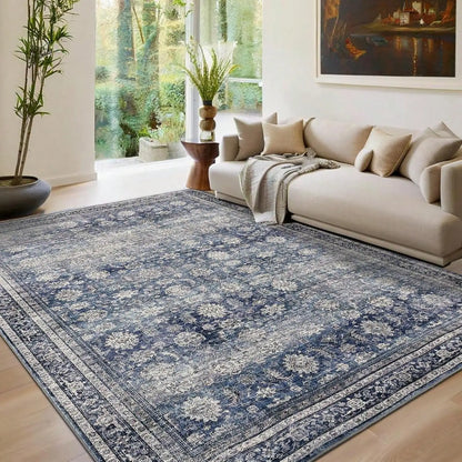 Area Rug Floral Distressed