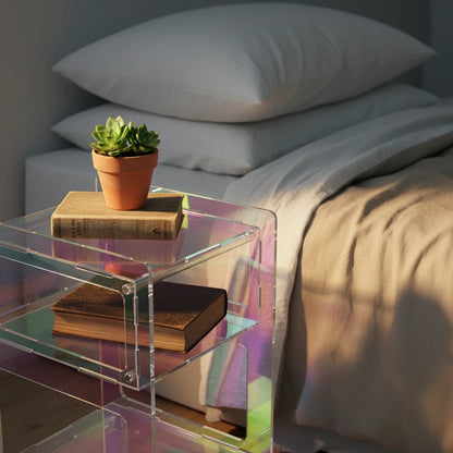 Polished Acrylic Nightstand Side Table