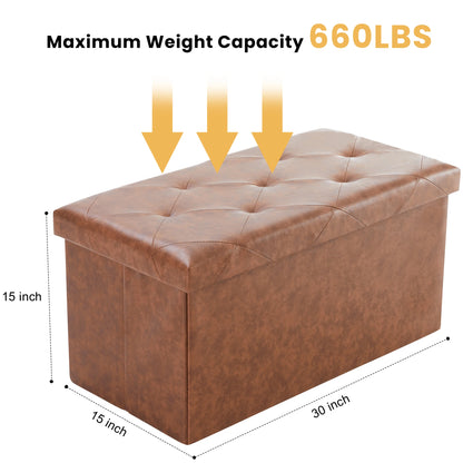 43 Inches Leather Folding Ottoman